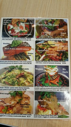 menu at Whispers Cafe in Parramatta