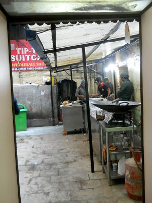 Samosa stall (pay first inside) at Gautam Sweets - Tip Top in Kathmandu