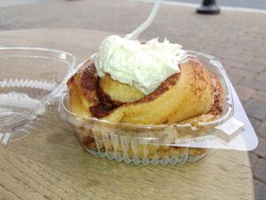 Veganized traditional cinnamon roll. Euphoria inducing. at Sweet Dough Cafe in Rancho Cucamonga