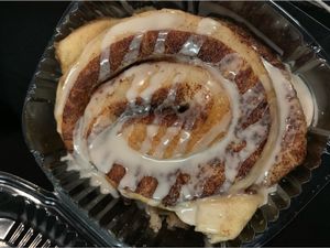 Vegan Vanilla Glazed Cinna-Roll at Sweet Dough Cafe in Rancho Cucamonga