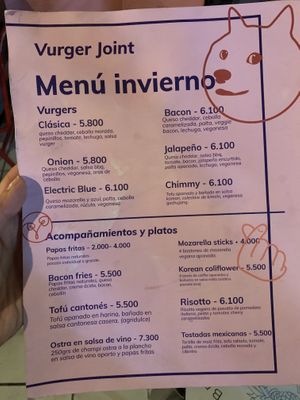 Menú de invierno   at Vurger Joint in Santiago