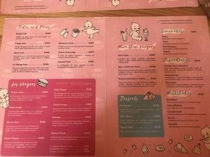 Menu at Vurger Joint in Santiago