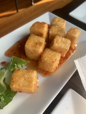 Tofu bites with thai chili sauce  at The Social Bar + Kitchen in New London