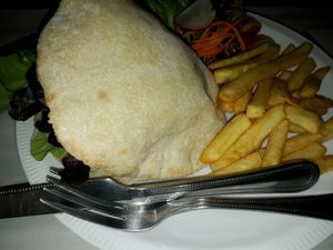 Falafel and pitta platter at The Falafelist in Chiang Mai