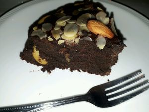 Vegan chocolate cake at The Falafelist in Chiang Mai