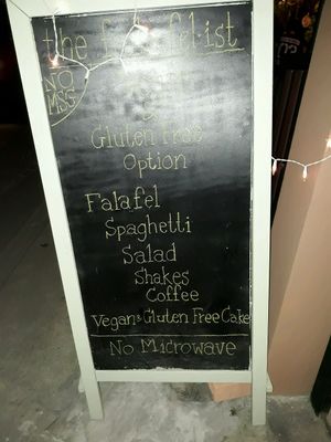 Board at The Falafelist in Chiang Mai