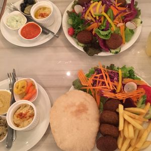 Delicious! Top: falafel salad bottom: falafel platter  at The Falafelist in Chiang Mai