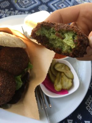 Falafel filling - herby and delicious! at The Falafelist in Chiang Mai