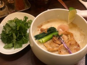Coconut miso vegan ramen at Noodle Stand in Tokyo