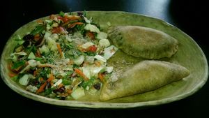 Empanadas integrales con espinacas. at Savia Madre in Tarapoto