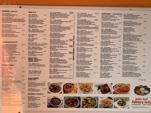 Menu at Kalimera India in Limassol