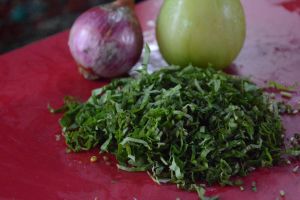 Fresh seasonal greens  at Paw Paw in Nyaungshwe