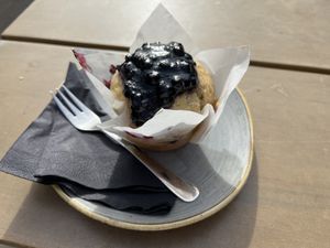 Blueberry muffins   at W6 Garden Centre Cafe in West London