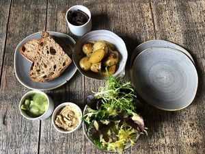 Bites and sides - delicious small plates that you can add on to your meal or mix and match to create a meze-style lunch! at W6 Garden Centre Cafe in West London