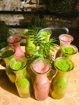 Fresh pressed home-made juices at W6 Garden Centre Cafe in West London