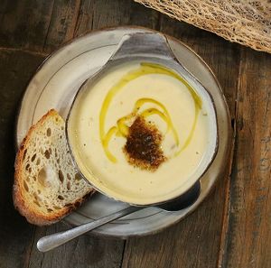 Home-made soups  at W6 Garden Centre Cafe in West London