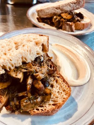 Mushrooms on toast  at W6 Garden Centre Cafe in West London