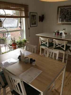 Second floor seating at the third cafe in Liverpool
