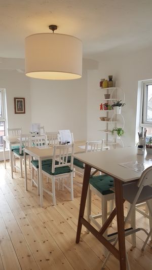 One of the upstairs rooms  at the third cafe in Liverpool