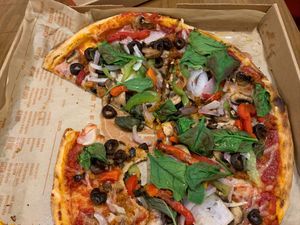 BYO veggie with Vegan cheese and vegan chorizo  at Blaze Pizza in Knoxville