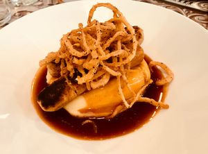 Champ Sausage’s & Crispy Onion’s :) My Favourite!  at Eat Street in Belfast