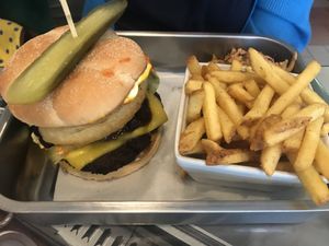 Burger and fries at Eat Street in Belfast