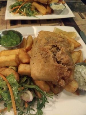 Tofu fish n chips😋 at Eat Street in Belfast