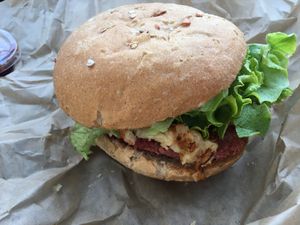 The vegan burger   at O'Local Restaurant in Brest