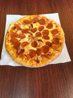 Pepperoni  pizza  at Veganos Kitchen in Las Vegas