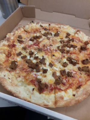 Steak and onion pizza  at Veganos Kitchen in Las Vegas