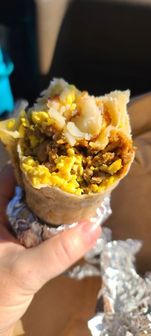 Vegan Bacon Breakfast Burrito at Veganos Kitchen in Las Vegas