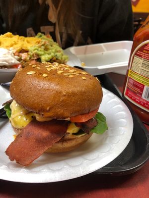 Beyond burger with bacon at Veganos Kitchen in Las Vegas