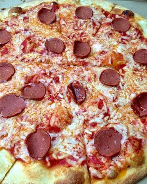 Pepperoni Pizza! at Veganos Kitchen in Las Vegas