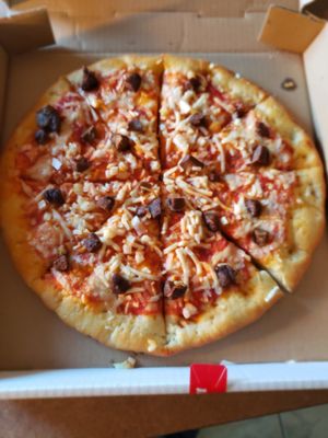 Steak and onion pizzs at Veganos Kitchen in Las Vegas