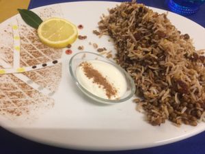 This is a main meal at Cardamom Persian Palace in Como