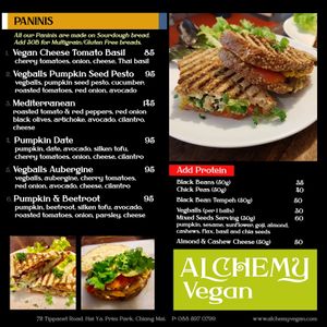 2021 Paninis at Alchemy Vegan in Chiang Mai