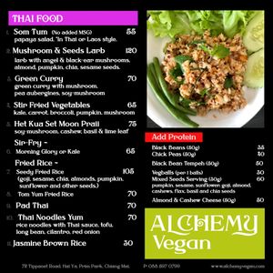 2021 Thai Food at Alchemy Vegan in Chiang Mai