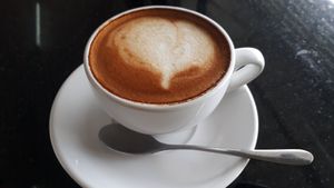 Latte with almond milk at Alchemy Vegan in Chiang Mai