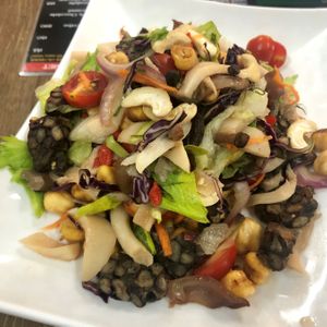 Mushrooms, Seeds and Tempeh Salad at Alchemy Vegan in Chiang Mai