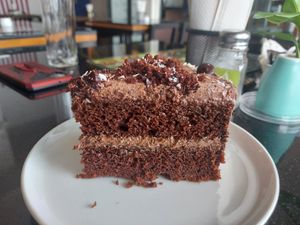 Decadent choc cake at Alchemy Vegan in Chiang Mai
