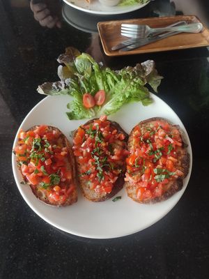 Bruschetta at Alchemy Vegan in Chiang Mai
