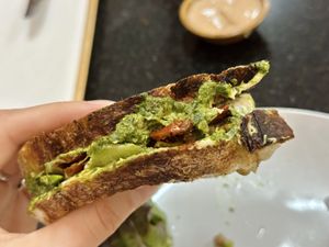 Vegballs aubergine pesto panini (120 THB)  at Alchemy Vegan in Chiang Mai