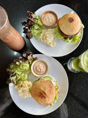 Vegan burgers!  at Alchemy Vegan in Chiang Mai