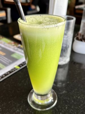 Frisky green juice (90 THB)  at Alchemy Vegan in Chiang Mai