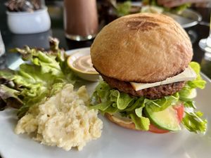 Vegan burger (180 THB)  at Alchemy Vegan in Chiang Mai