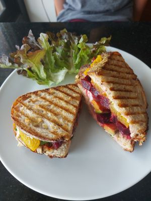 Beetroot & pumpkin sandwich at Alchemy Vegan in Chiang Mai