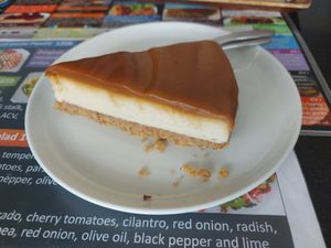 Caramel cheesecake at Alchemy Vegan in Chiang Mai