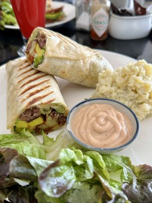 Plant-based burger wrap (230 THB)  at Alchemy Vegan in Chiang Mai