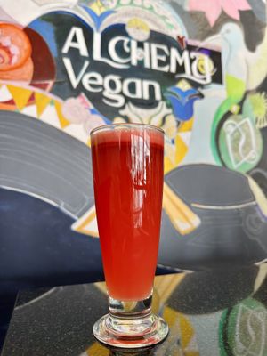 Cool pink juice (80 THB)  at Alchemy Vegan in Chiang Mai