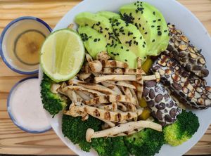 Black bean tempeh Buddha bowl at Alchemy Vegan in Chiang Mai